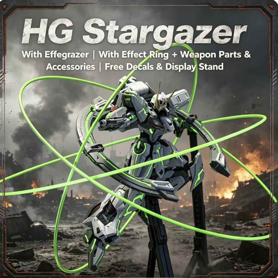 Model Kit Zeus - 47 HG スターゲイザー メカ エフェクトリング付き、バックパックとアクセサリーパーツ、組み立てモデルキット、コレクターズオーナメント、男の子へのギフト