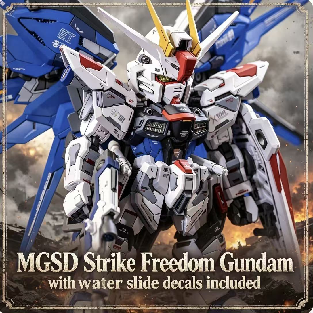 Model Kit Zeus - X10A GaogaoMGSD Qバージョン ストライクフリーダムガンダム組み立てモデル、ベースとウォータースライドデカール付き、コレクタブルフィギュアオーナメント