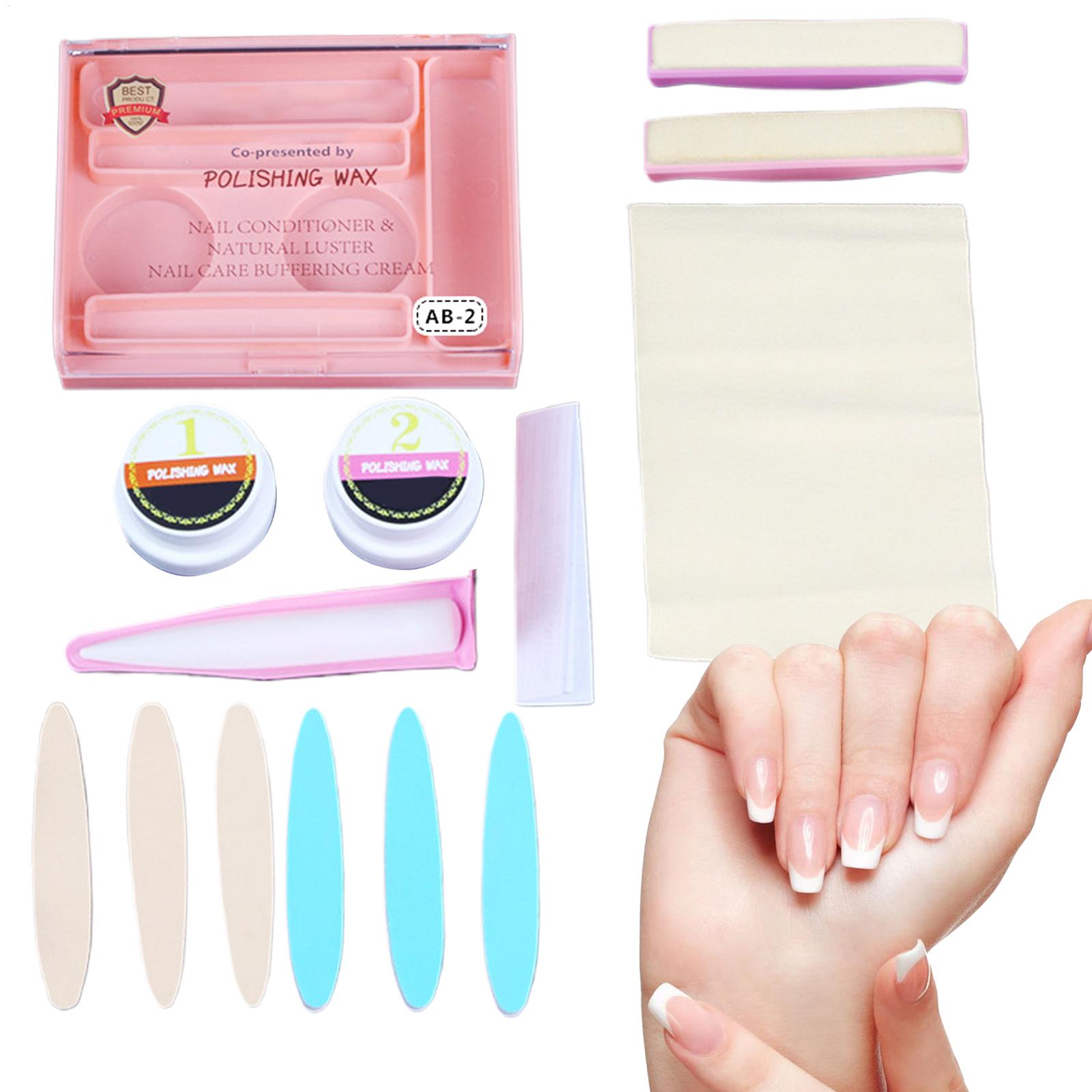 Sanding Stick Set - 爪磨きワックスツールキット爪栄養補給と強化マニキュアツールバッファーネイルファイルキットジェルネイル磨き用