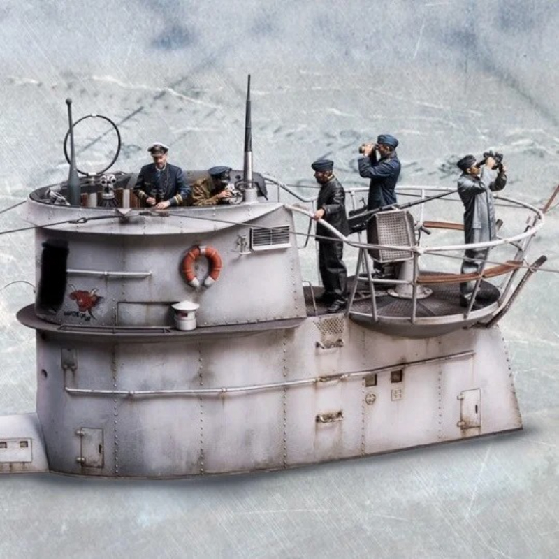 Model Kit Battleship - 1/35 スケールダイキャスト樹脂フィギュアモデルキット U ボート司令官と乗組員 5 フィギュア未組み立て未塗装ボートなし