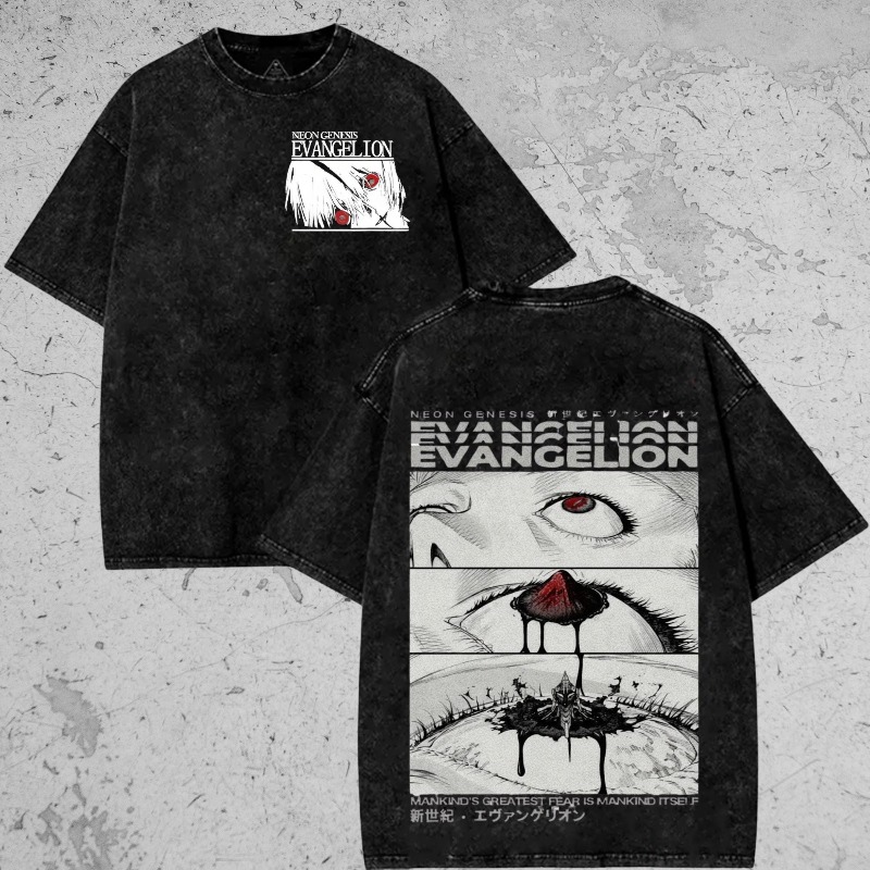 Model Kit Evangelion - 新世紀エヴァンゲリオン ユニセックス ウォッシャブルTシャツ、アニメレトロ ウォッシャブルアニメファンTシャツ ユニセックス