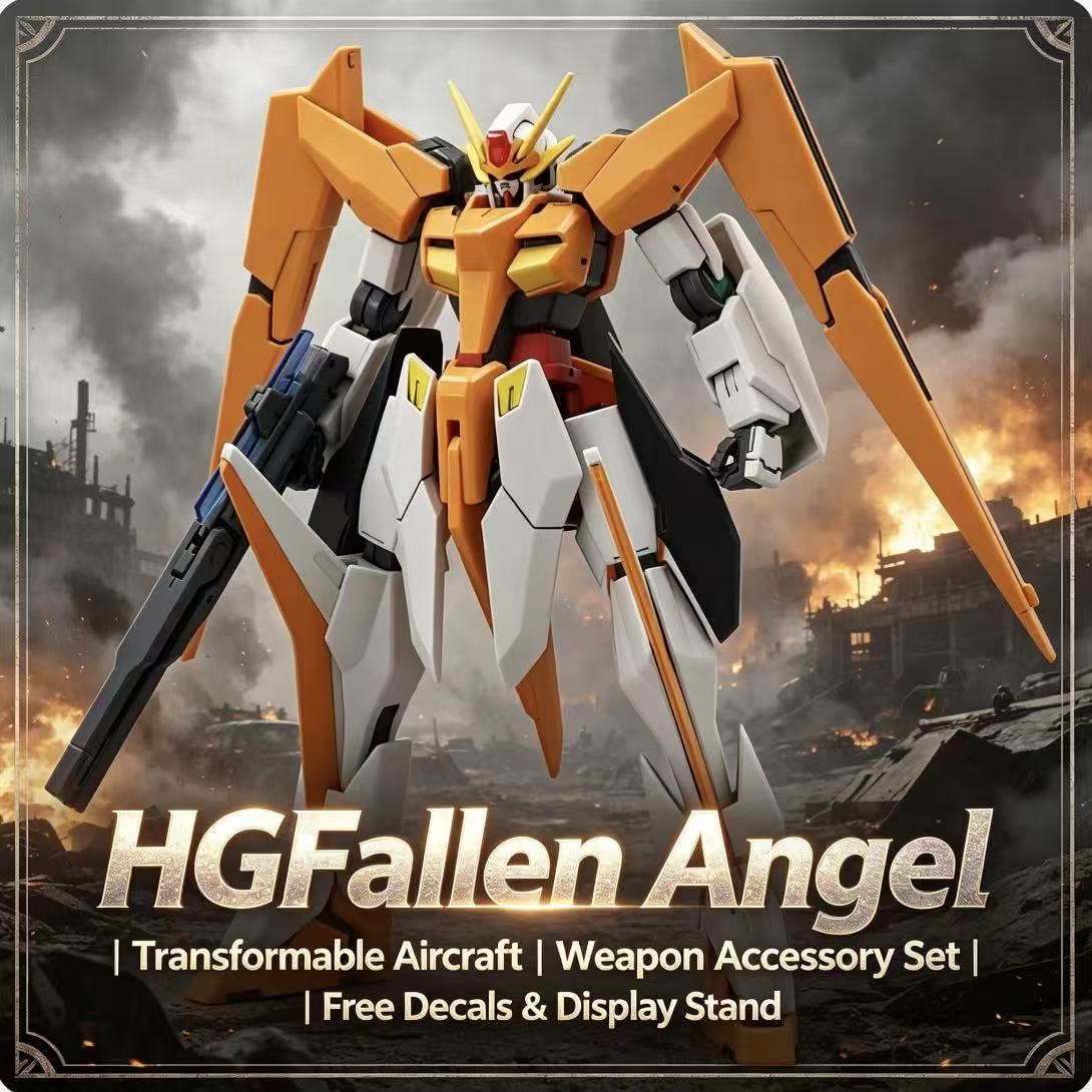 Model Kit Zeus - HG 1/144 落ち落ちた天使変形可能な航空機メカモデルキット、アクセサリー付き、組み立て可能なフィギュア、子供向け教育玩具ギフト