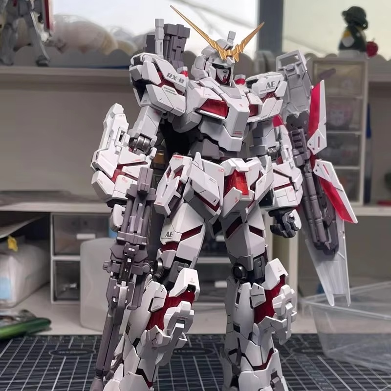 Model Kit Evangelion - 在庫あり Hg 1/144 Rx-0 ユニコーン破壊モード組み立てモデルアクションフィギュア爆発装甲人形おもちゃギフトグッズ