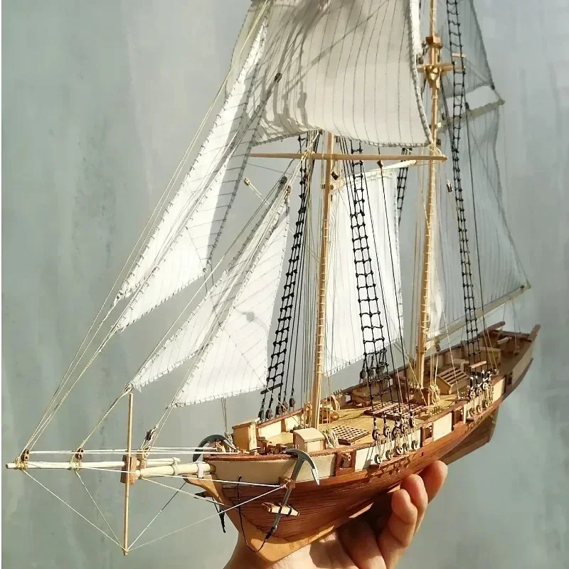 Model Kit Yacht - 木製組み立てアンティークヨットモデル構築キット DIY ヨット趣味子供のセーリングおもちゃデスクトップジオラマ装飾