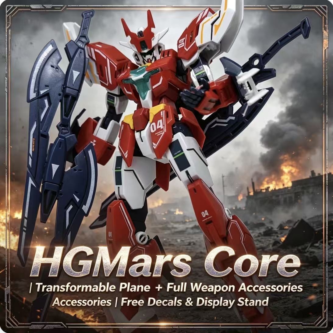 Model Kit Zeus - 008A HG 1/144 マースコアウォリアー変形可能な航空機メカ、アクセサリー付き、組み立てモデルおもちゃ＆男の子向けギフト