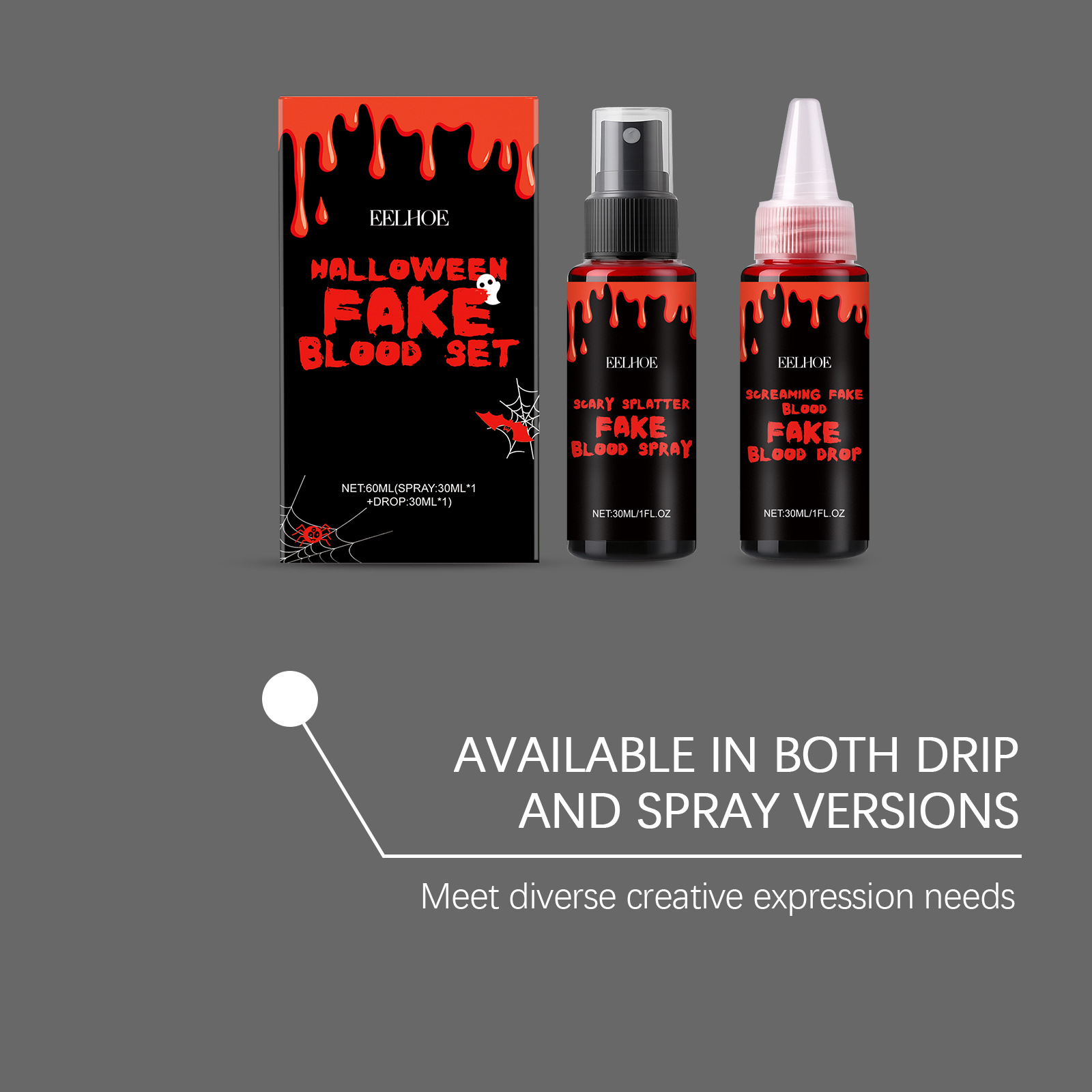 3個のハロウィンフェイクブラッドセット（ドロップ＆スプレー付 - Wash Effect Set のレビューと価格