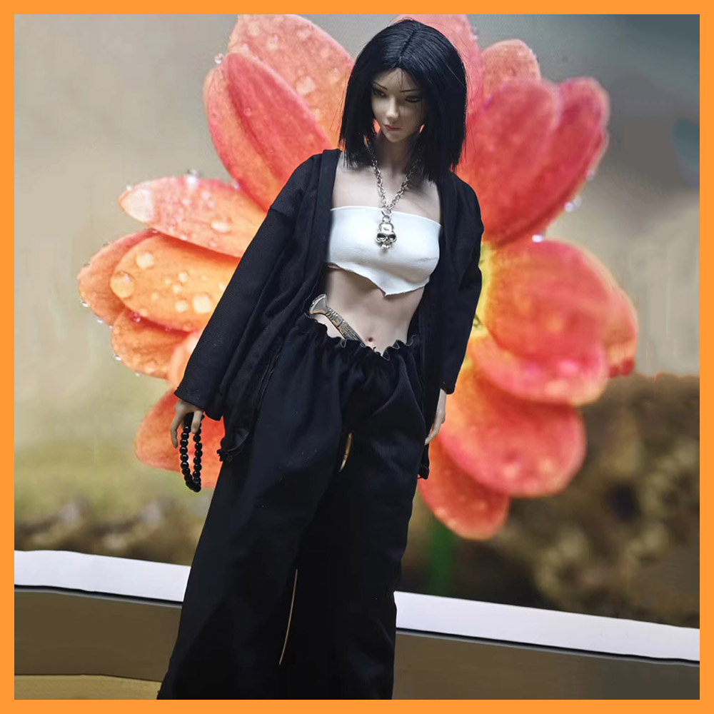 1/6 スケール悪役ガール服セット白いビスチェ黒のルーズコー - Model Kit For Girls のレビューと価格