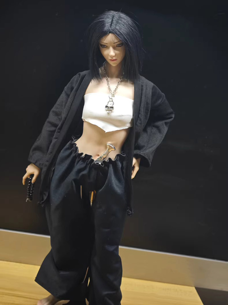 1/6 スケール悪役ガール服セット白いビスチェ黒のルーズコー - Model Kit For Girls のレビューと価格