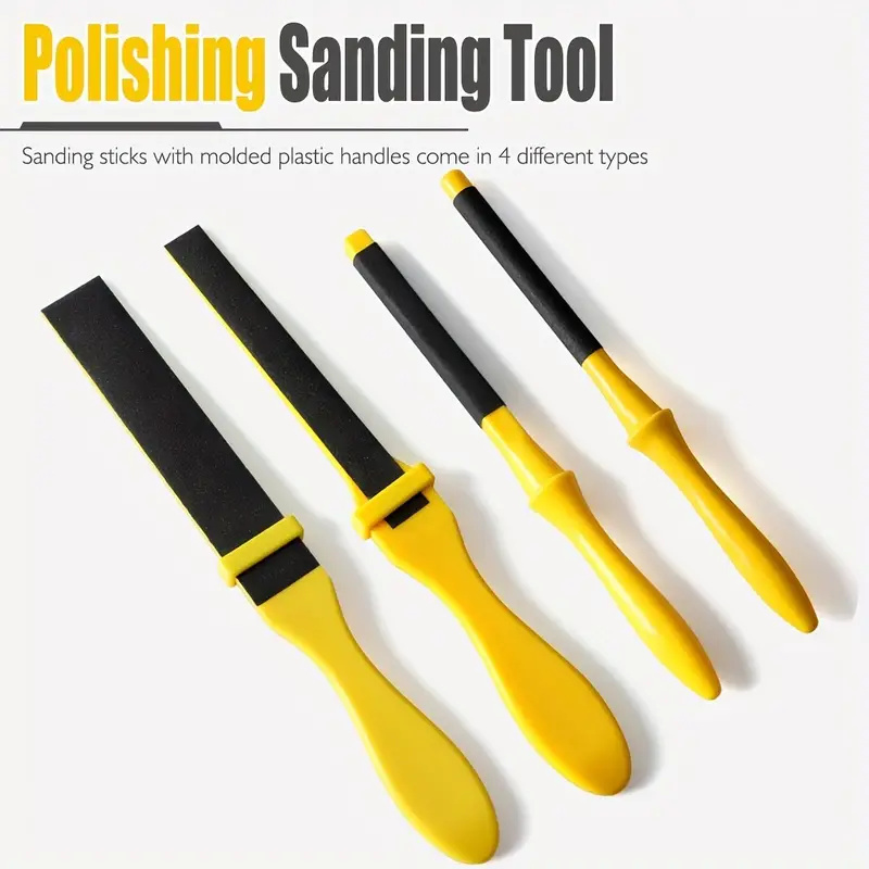 サンディングスティック 4 本セット プラスチックハンドル付 - Sanding Stick Set のレビューと価格
