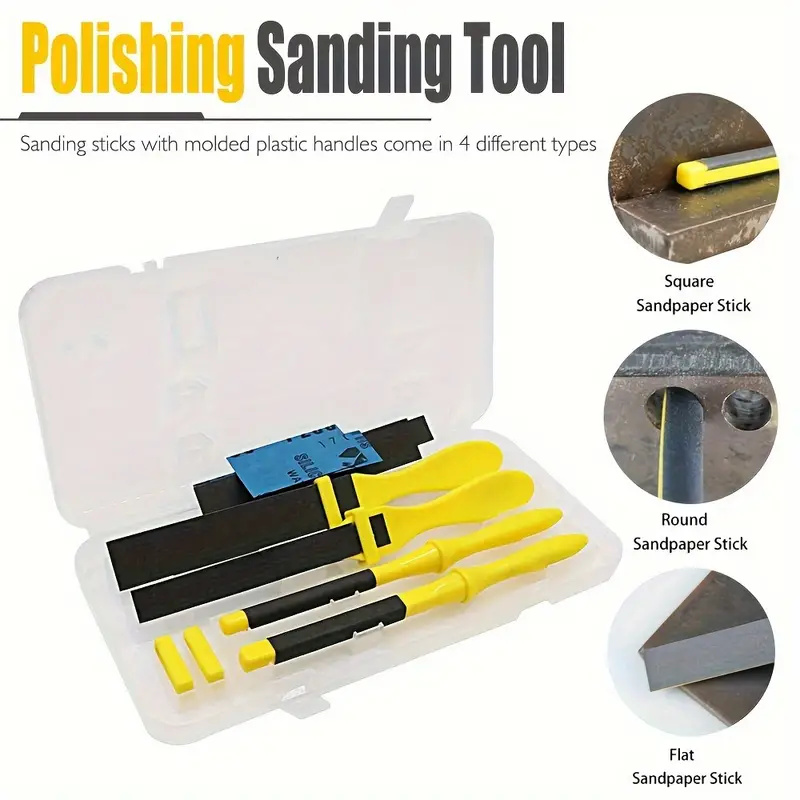 サンディングスティック 4 本セット プラスチックハンドル付 - Sanding Stick Set のレビューと価格