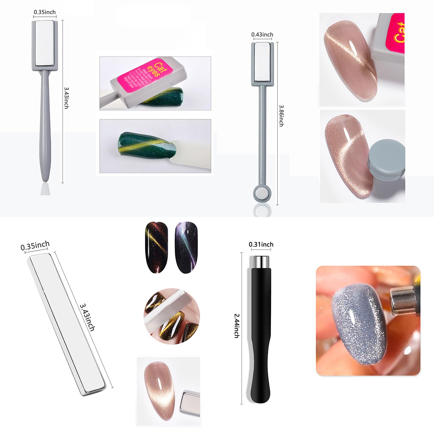 10個入りキャッツアイマグネットセット ネイルアート 3D効 - Sanding Stick Set のレビューと価格