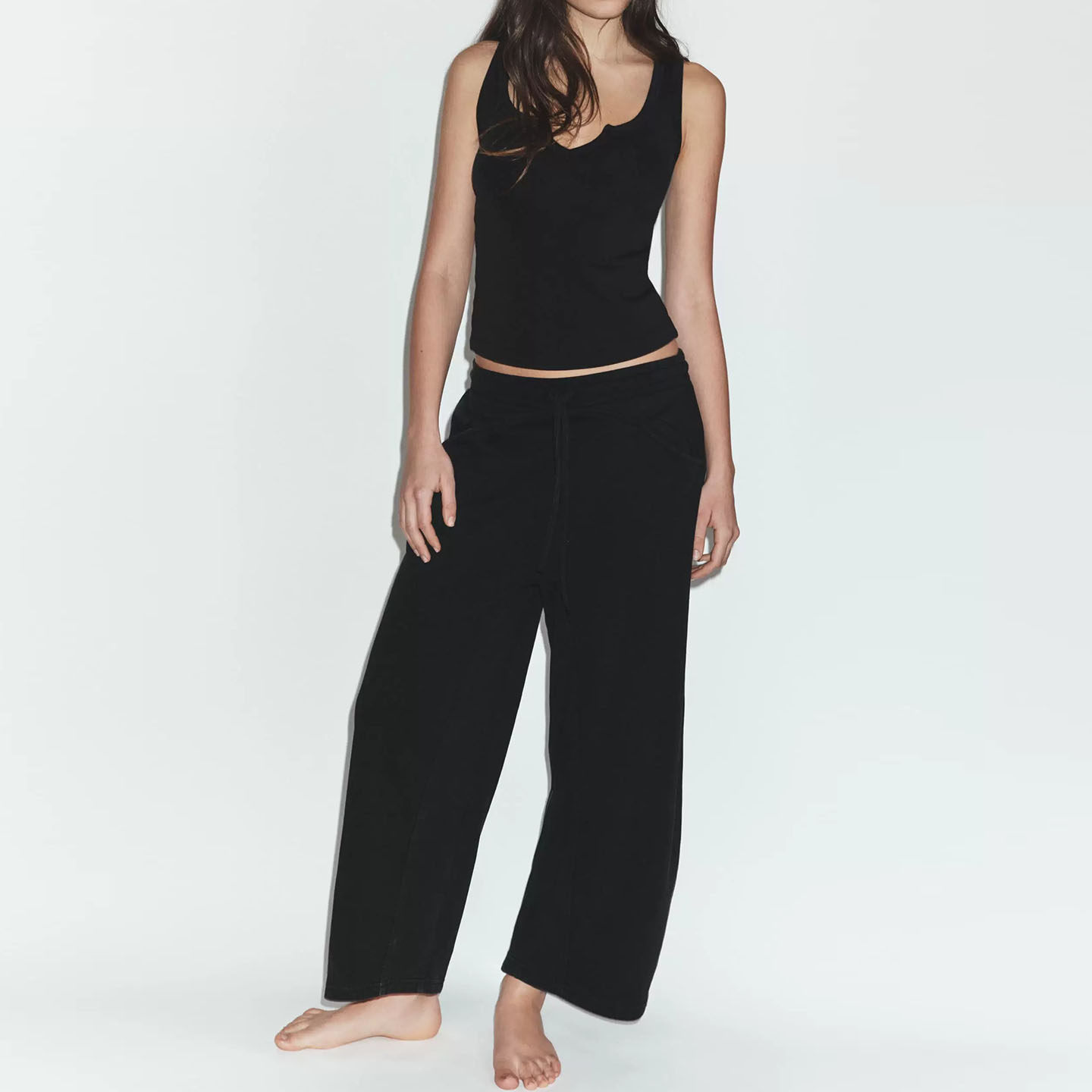 女性のラウンドネックノースリーブウォッシュ加工カントリースタ - Wash Effect Set のレビューと価格