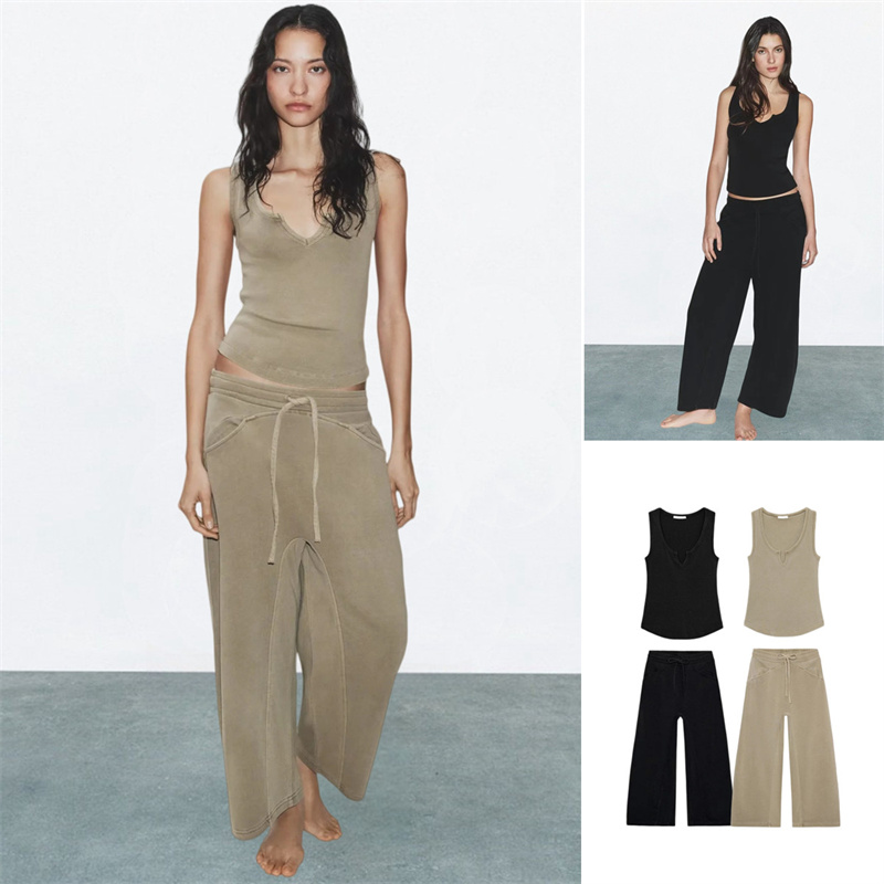 夏らしいウォッシュ加工ノースリーブラウンドネックカントリース - Wash Effect Set のレビューと価格