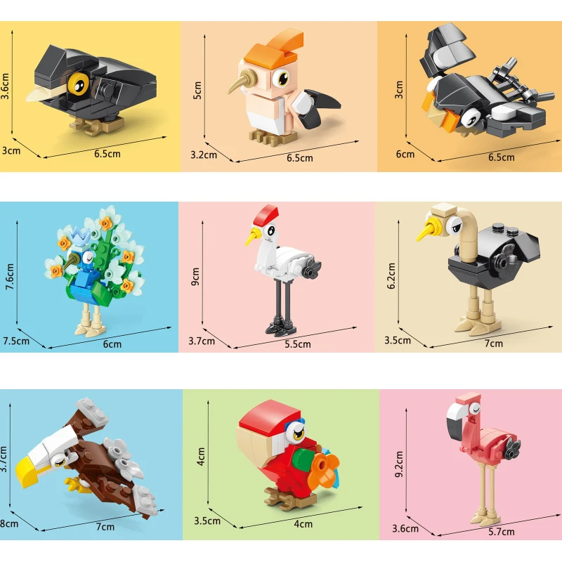 レンガ動物鳥パラダイス カラス オウム オウム イーグル フ - Model Kit For Girls のレビューと価格