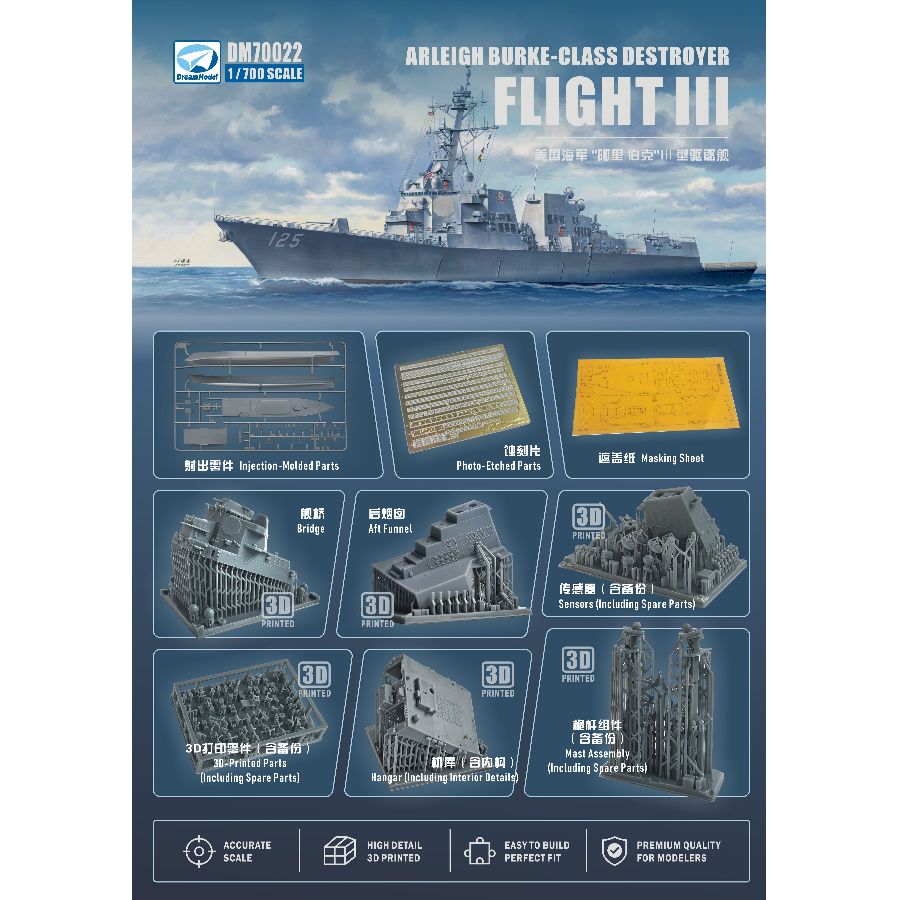 DM70022 DREAM 1/700 アメリカ海軍 アーリ - Model Kit Yacht のレビューと価格