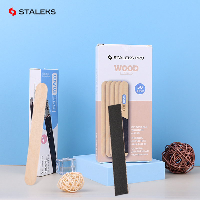 Staleks-使い捨てマニキュアストリップ,木製ネイルバー - Sanding Stick Set のレビューと価格