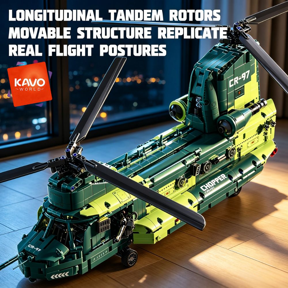 KAVOWORLD 1826ピース 32インチ 重量輸送ヘリ - Model Kit Levels のレビューと価格