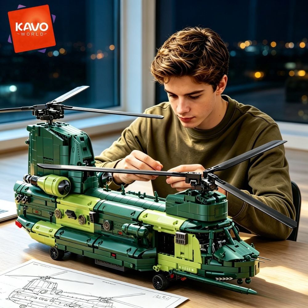 KAVOWORLD 1826ピース 32インチ 重量輸送ヘリ - Model Kit Levels のレビューと価格